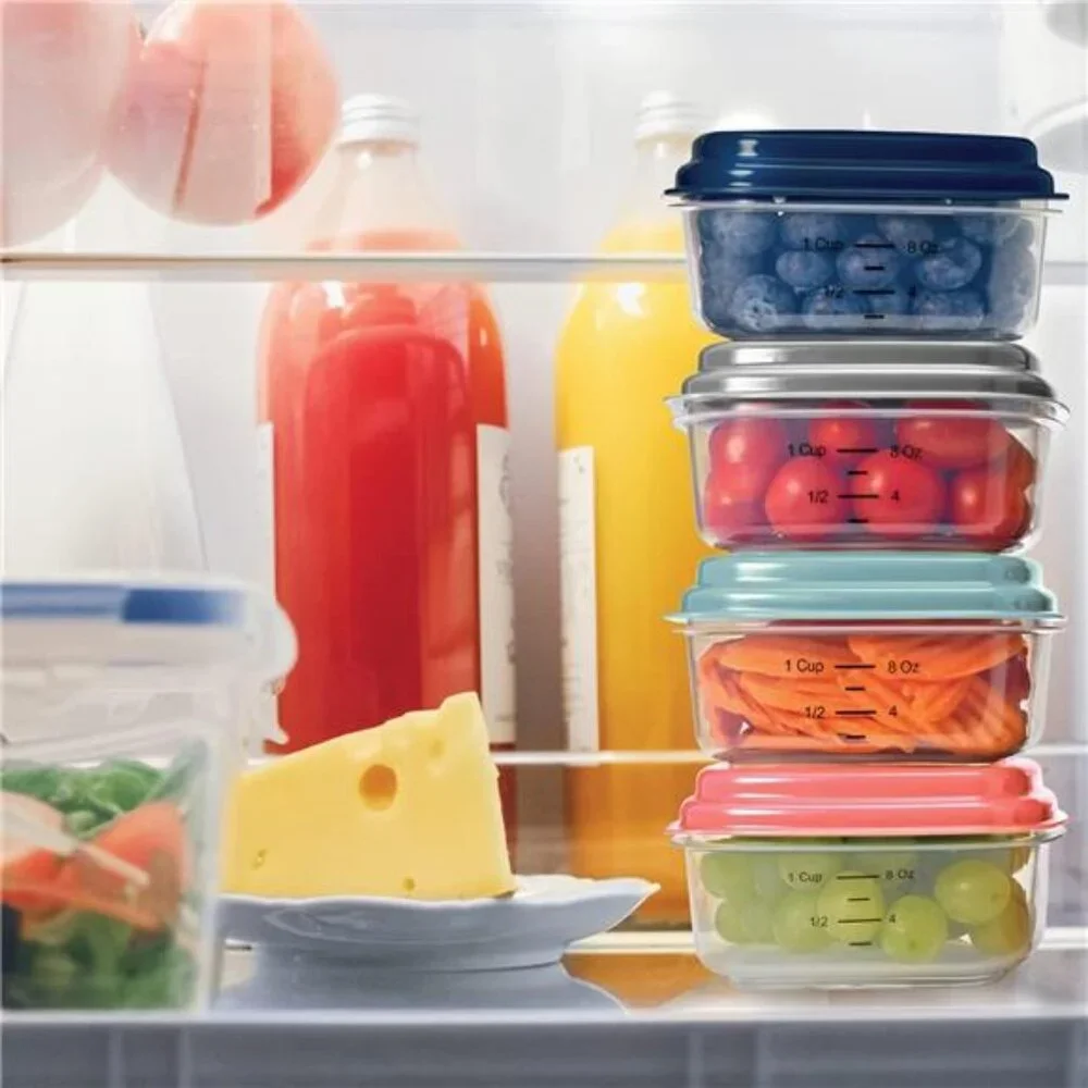 Fit & Fresh Small Plastic Containers With Lids 8 oz, Small Snack Containers